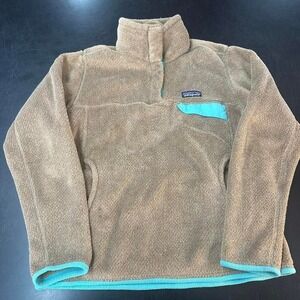 Women's Patagonia Brown and Blue Fleece Size Small Outdoors Gorpcore